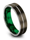 Solid Gunmetal Wedding Band Female Tungsten Guy Solid Gunmetal Ring for Guys - Charming Jewelers