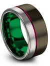 Gunmetal Wedding Ring Set Husband and Boyfriend Wedding Bands Set Girlfriend - Charming Jewelers