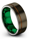 Gunmetal Copper Promise Ring Set for Her and His Gunmetal Copper Tungsten Ring - Charming Jewelers