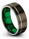 Tungsten Carbide Wedding Rings Set Tungsten Bands Woman Brushed Gunmetal Rings - Charming Jewelers