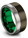 Wedding Ring Sets in Gunmetal Tungsten Band Her and Her Brushed Gunmetal - Charming Jewelers