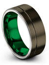 8mm Anniversary Band Womans Fancy Tungsten Band 8mm Seventh Gunmetal Jewelry - Charming Jewelers