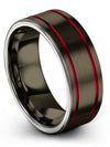 Male Wedding Bands Unique Tungsten Band for Womans Customized Gunmetal - Charming Jewelers