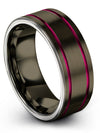 Gunmetal Husband and Husband Wedding Ring Simple Tungsten Rings Personalized - Charming Jewelers