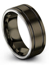 Female Brushed Wedding Band Tungsten Bands Natural Finish Pure Gunmetal Bands - Charming Jewelers