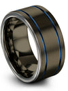 Matte Gunmetal Men Wedding Rings Tungsten Ring Guy Personalized Birthday Ring - Charming Jewelers