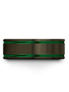 Male Tungsten Gunmetal Green Anniversary Ring Tungsten Carbide Band for Man - Charming Jewelers