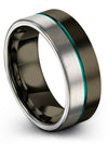 Matching Wedding Ring for Couples Gunmetal Tungsten Wedding Band for Fiance - Charming Jewelers