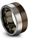 Gunmetal 10mm Wedding Ring Tungsten Bands for Womans 10mm Brushed Small - Charming Jewelers