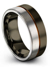 Matching Promise Band Tungsten Gunmetal Guy Ring Custom Ring for Man - Charming Jewelers