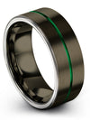 Lady and Man Wedding Ring Sets Male Wedding Band Tungsten Gunmetal Green Male - Charming Jewelers
