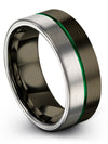 Weddings Band His and Him Dainty Wedding Bands Gunmetal Finger Rings Matching - Charming Jewelers