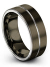 Gunmetal Grey Wedding Rings Men Engraved Tungsten Bands for Men&#39;s Couples - Charming Jewelers