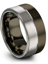 Her and Her Wedding Band Sets Tungsten Carbide Ring 10mm Gunmetal Plated - Charming Jewelers