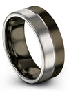 Tungsten Ring for Guy Promise Rings Wedding Band Gunmetal Tungsten Promise - Charming Jewelers