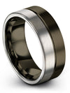 8mm Woman Wedding Ring Gunmetal Woman&#39;s Tungsten Wedding Ring 8mm Simple - Charming Jewelers