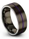 Man 8mm 9 Year Anniversary Band Gunmetal Mens Tungsten Wedding Ring Set of - Charming Jewelers