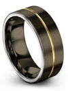 Guys Gunmetal Bands Anniversary Band 8mm Tungsten Bands for Guys Matching Rings - Charming Jewelers