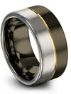 Promise Ring Womans Gunmetal Engraving Tungsten Male Band Couple Jewelry Set - Charming Jewelers