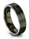 Pilot Anniversary Band 6mm Tungsten Groove Rings for Guy Engagement Gunmetal - Charming Jewelers
