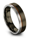 Woman Gunmetal and Copper Wedding Band 6mm Gunmetal Tungsten Rings for Lady - Charming Jewelers