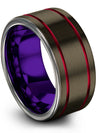 Gunmetal Black Wedding Bands Tungsten Groove Bands Gunmetal Jewelry for Man - Charming Jewelers