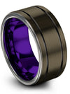 Wedding Rings for Girlfriend and Him Gunmetal Tungsten Bands Gunmetal Bands - Charming Jewelers