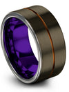 Male Promise Rings Tungsten Carbide Gunmetal Guy Tungsten Wedding Bands - Charming Jewelers