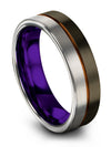 Male Wedding Bands Gunmetal I Love You Tungsten Bands Rings Engraving Promise - Charming Jewelers