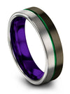 Wedding Rings Personalized Tungsten Bands Brushed Gunmetal Groove Band Birthday - Charming Jewelers