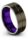 Personalized Guy Wedding Band Gunmetal Tungsten Woman&#39;s Wedding Rings - Charming Jewelers