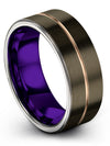 Pure Gunmetal Bands for Men Wedding Rings Female Tungsten Carbide Wedding Rings - Charming Jewelers