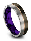 Wedding Rings for Husband and Boyfriend Gunmetal Tungsten Men Bands Gunmetal - Charming Jewelers