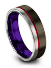 Woman Fathers Day Tungsten Bands for Men 6mm Gunmetal Couple Bands Gunmetal - Charming Jewelers