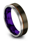 Gunmetal Promise Ring for Couples Sets Tungsten Gunmetal Rings Guy His and His - Charming Jewelers