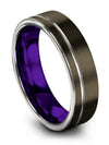 6mm Man Wedding Bands Gunmetal Tungsten Wedding Ring for Mens Personalized - Charming Jewelers