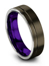 Unique Anniversary Band for Female Gunmetal Tungsten Carbide Wife and Him Bands - Charming Jewelers