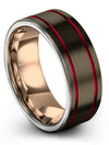 Gunmetal Black Wedding Gunmetal Tungsten Bands for Ladies Wedding Ring Fathers - Charming Jewelers