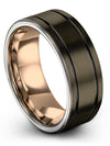 Men Gunmetal Ring Wedding Rings Tungsten Woman&#39;s Wedding Band Personalized Ring - Charming Jewelers