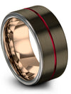 Tungsten Wedding Sets Husband and Wife Gunmetal Tungsten Ring for Woman&#39;s - Charming Jewelers