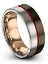 Small Wedding Bands for Male Gunmetal Black Tungsten Bands for Mens Custom - Charming Jewelers