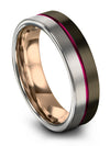 Gunmetal Anniversary Band Set for Male Womans Wedding Bands Tungsten 6mm Unique - Charming Jewelers