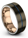 Wedding Set Gunmetal Wedding Bands Tungsten Carbide 8mm Groove Bands Engagement - Charming Jewelers
