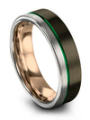 Mens Gunmetal Ring Promise Band Tungsten Wedding Rings 6mm Gunmetal Bands Rings - Charming Jewelers