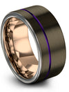 Tungsten Wedding Bands Set Tungsten Gunmetal Ring for Male 10mm Solid Gunmetal - Charming Jewelers