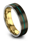 Wedding Gunmetal Rings Set 6mm Men Tungsten Wedding Bands Gunmetal Simple Rings - Charming Jewelers
