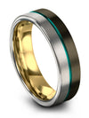 Guys Anniversary Band Shinto Tungsten Band Men 6mm Gunmetal Mid Bands for Guy - Charming Jewelers