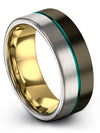 Wedding Ring Sets for Her and Girlfriend Gunmetal Tungsten Matching Band - Charming Jewelers