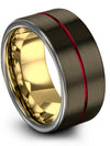 10mm Gunmetal Promise Rings Tungsten Rings for Lady Engravable Gunmetal Black - Charming Jewelers