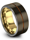 Wedding Band Boyfriend and Her Gunmetal Engraved Band Tungsten Colorful - Charming Jewelers